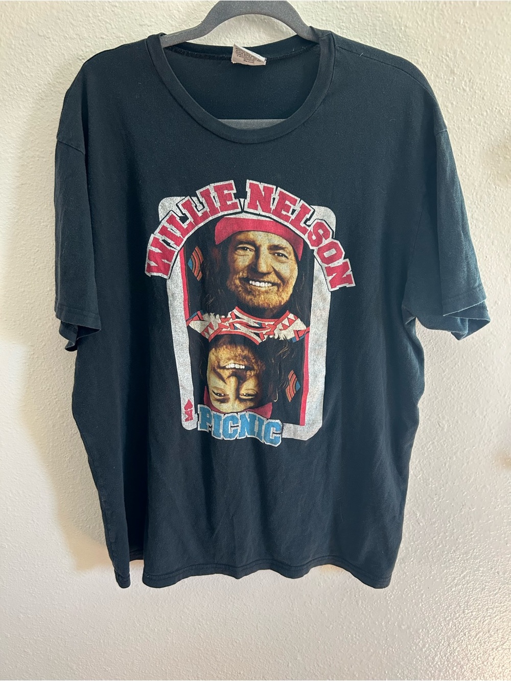 Vintage Merch Willie Nelson Picnic 1983 Cowboy Tee Mens Size XL
